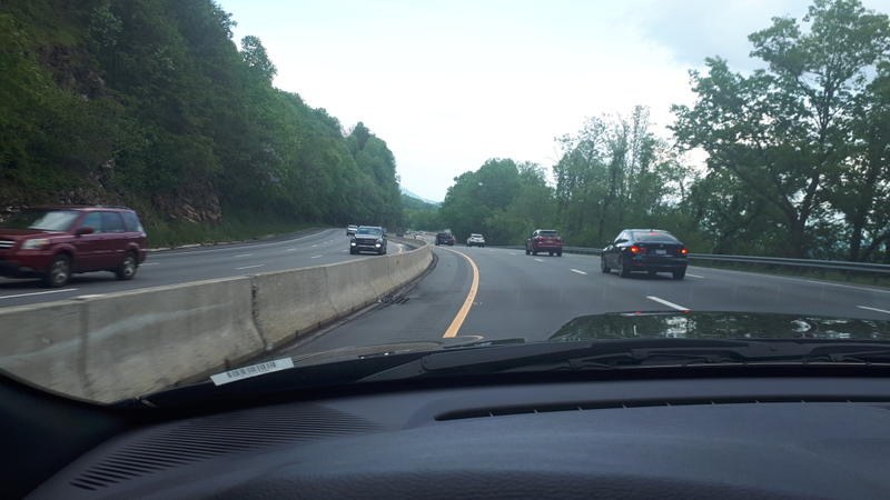 I-40 east out of Asheville is a sketchy descent. I passed numerous trucks that had had to stop to let their brakes cool and even a truck going up the mtn that had overheated and caught fire!